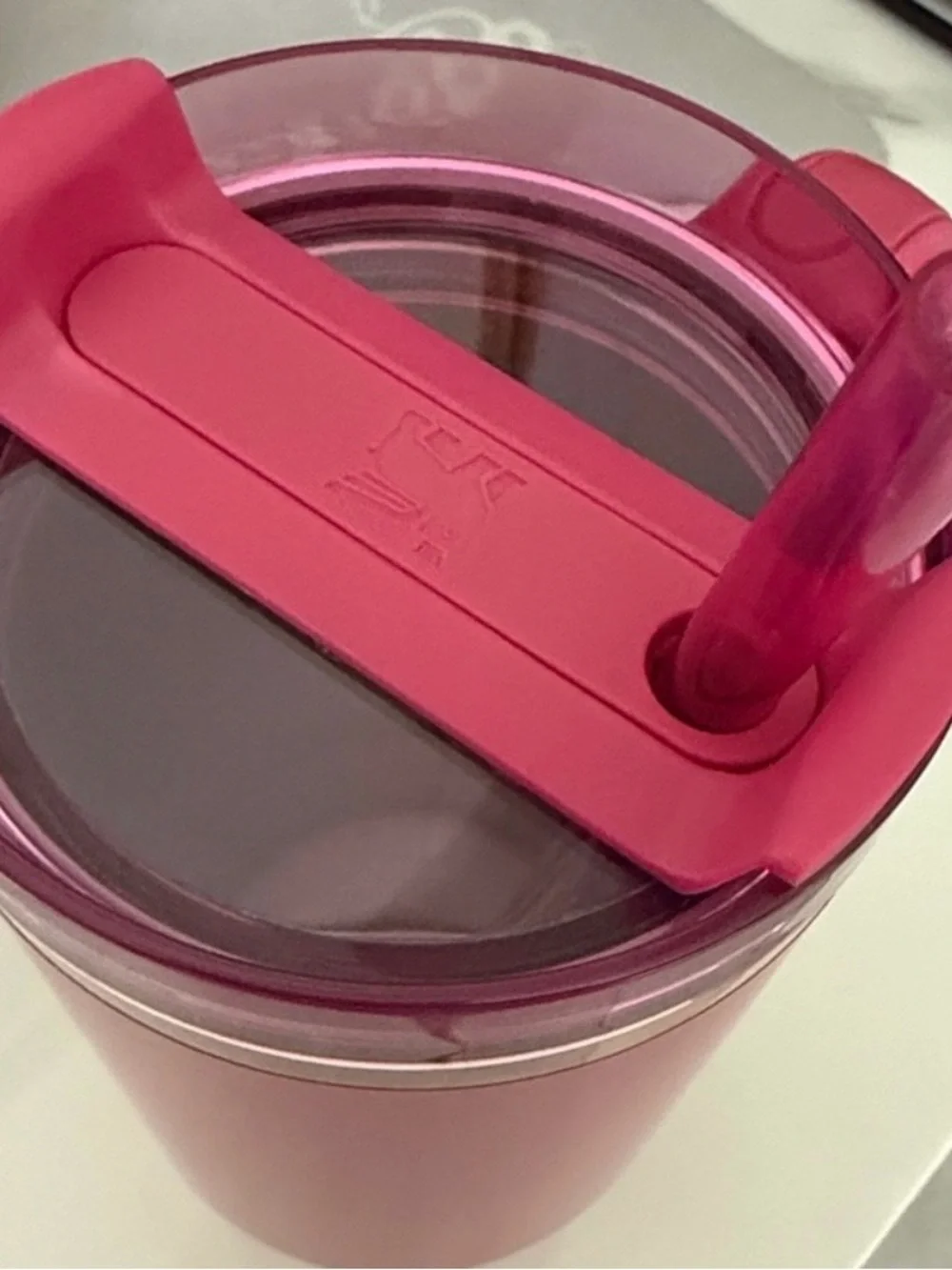 Stanley Pink Travel Tumbler with Gold Logo - Picture 3 of 3